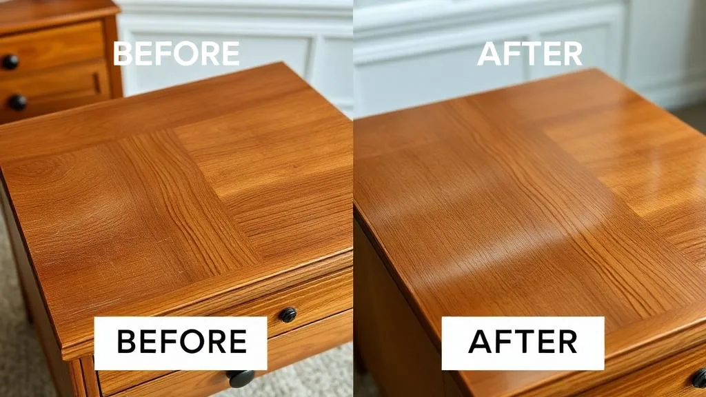 Sofa before and after home protection film was applied