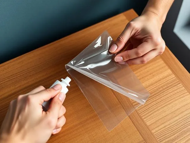 Protection film being peeled away cleanly without residue